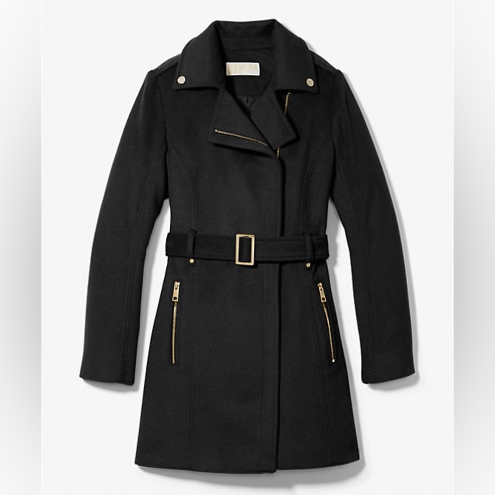 Michael Kors wool blend coat, black, size 16